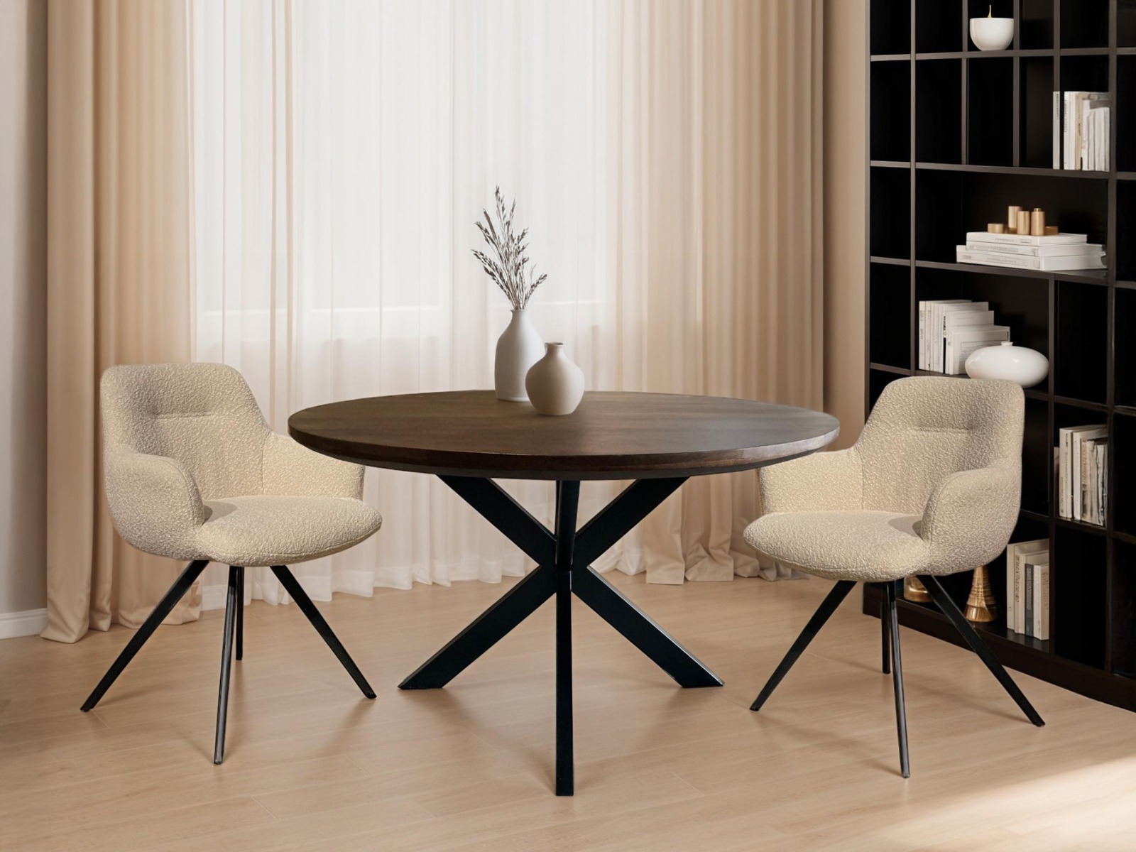 Eetkamertafel Jesper rond bruin 120 cm - Afbeelding 5