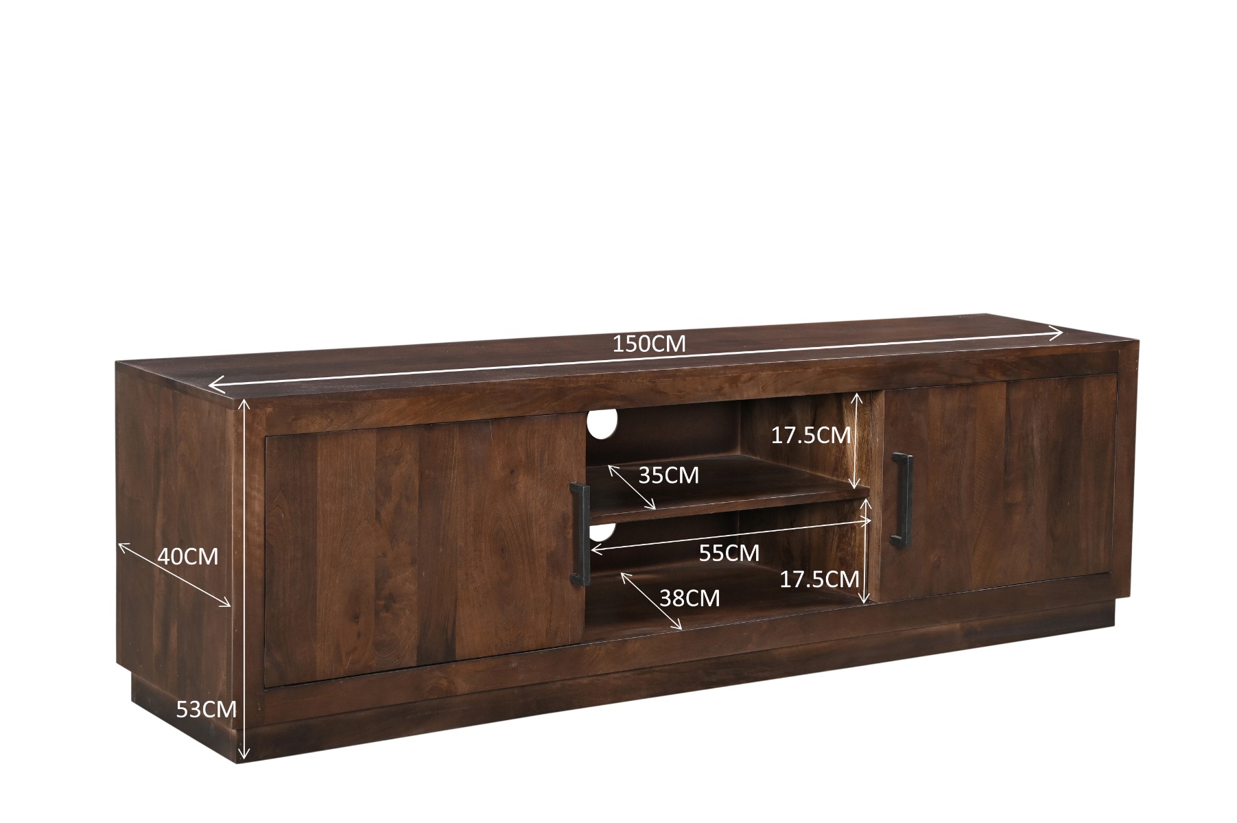 TV-meubel Jaxx bruin 150 cm - Afbeelding 4