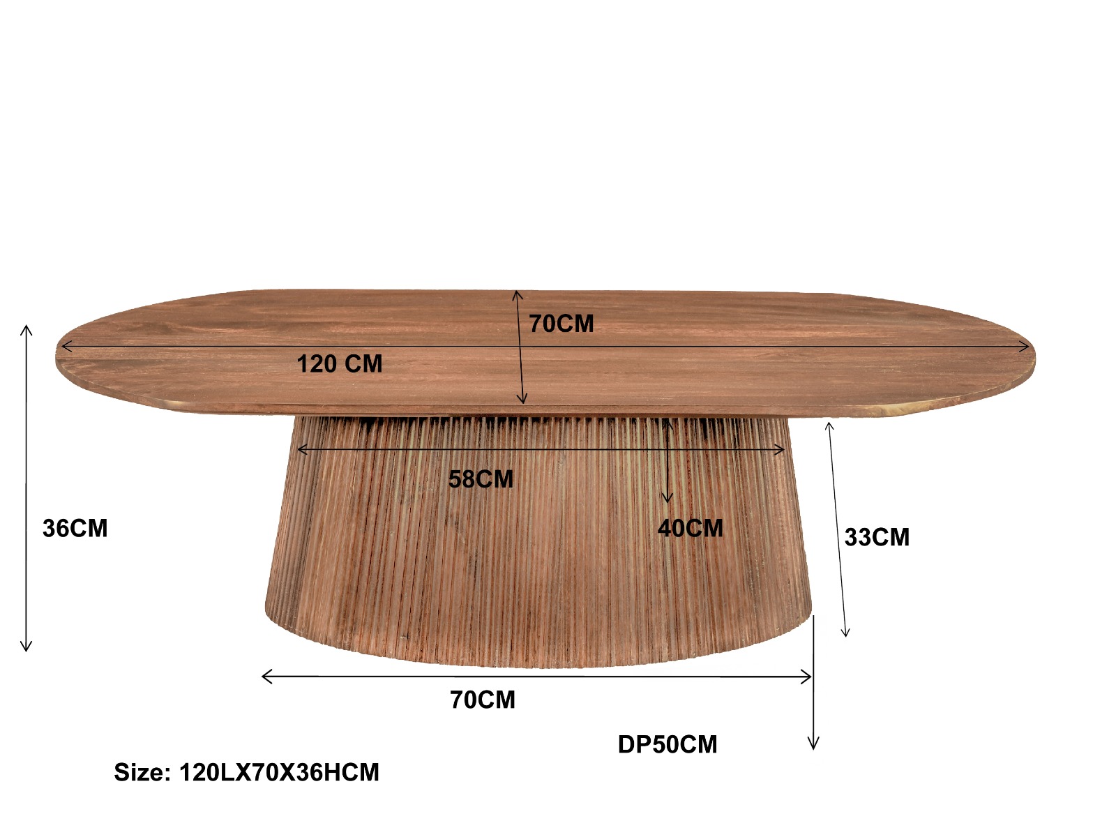 Salontafel Salvator ovaal 120 cm - Afbeelding 5