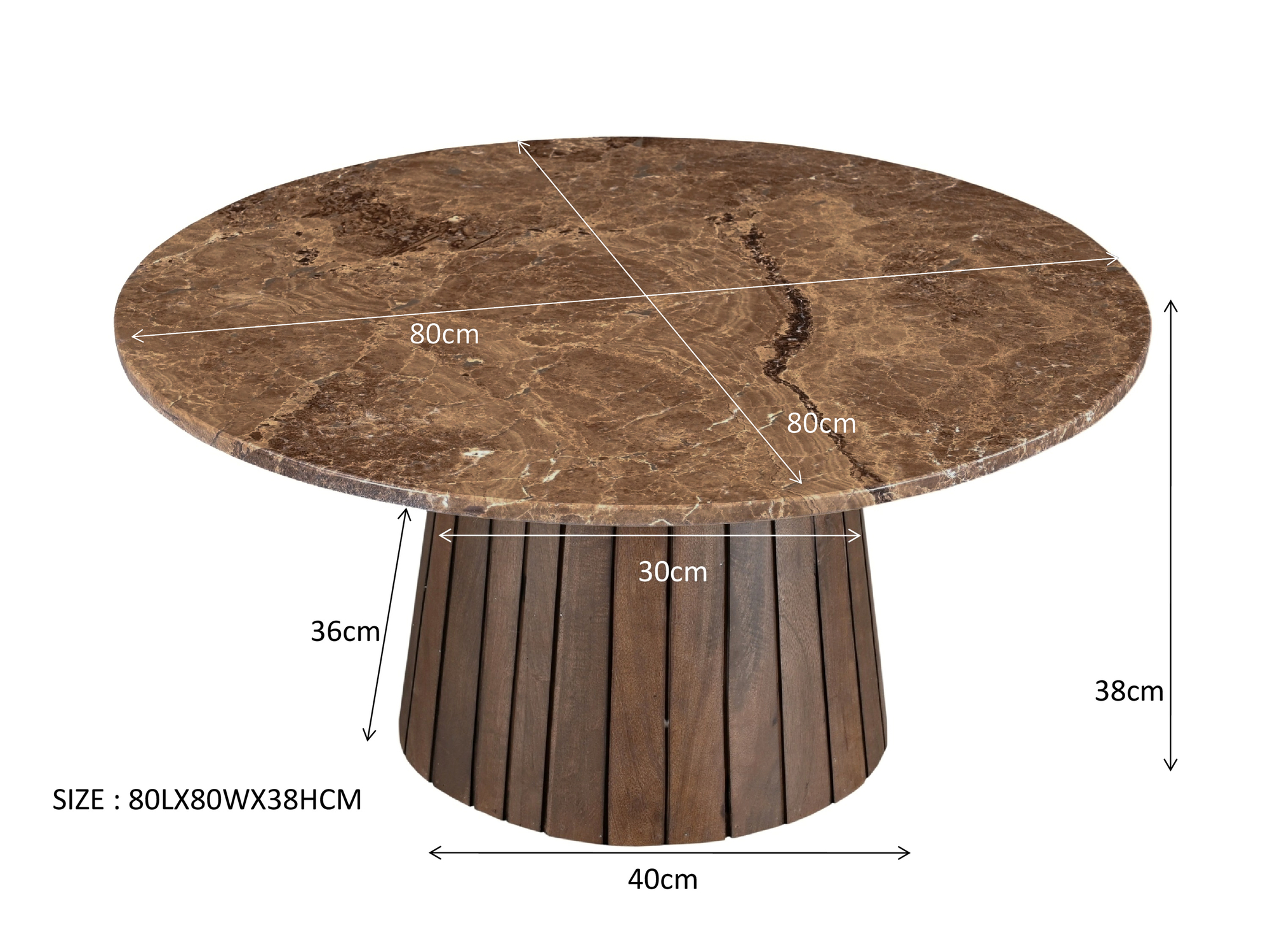 Salontafel Emperador 80 cm - Afbeelding 4