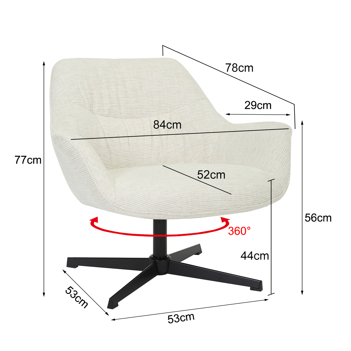 Draaifauteuil Daphne zand - Afbeelding 8