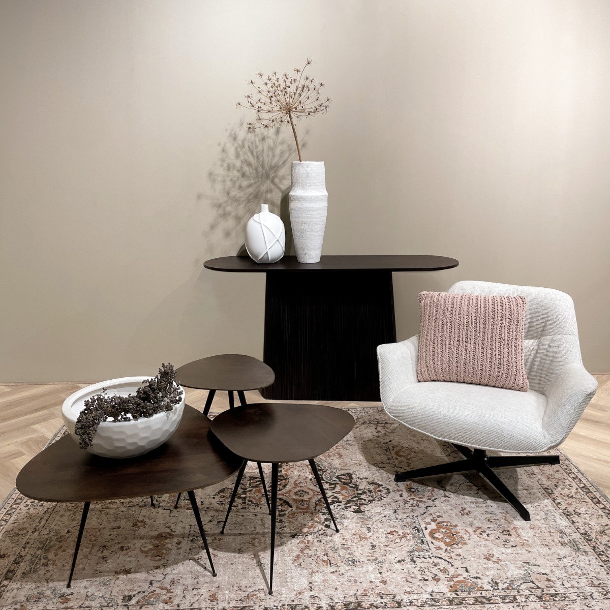 Salontafel Loua bruin set van 3 - Afbeelding 4