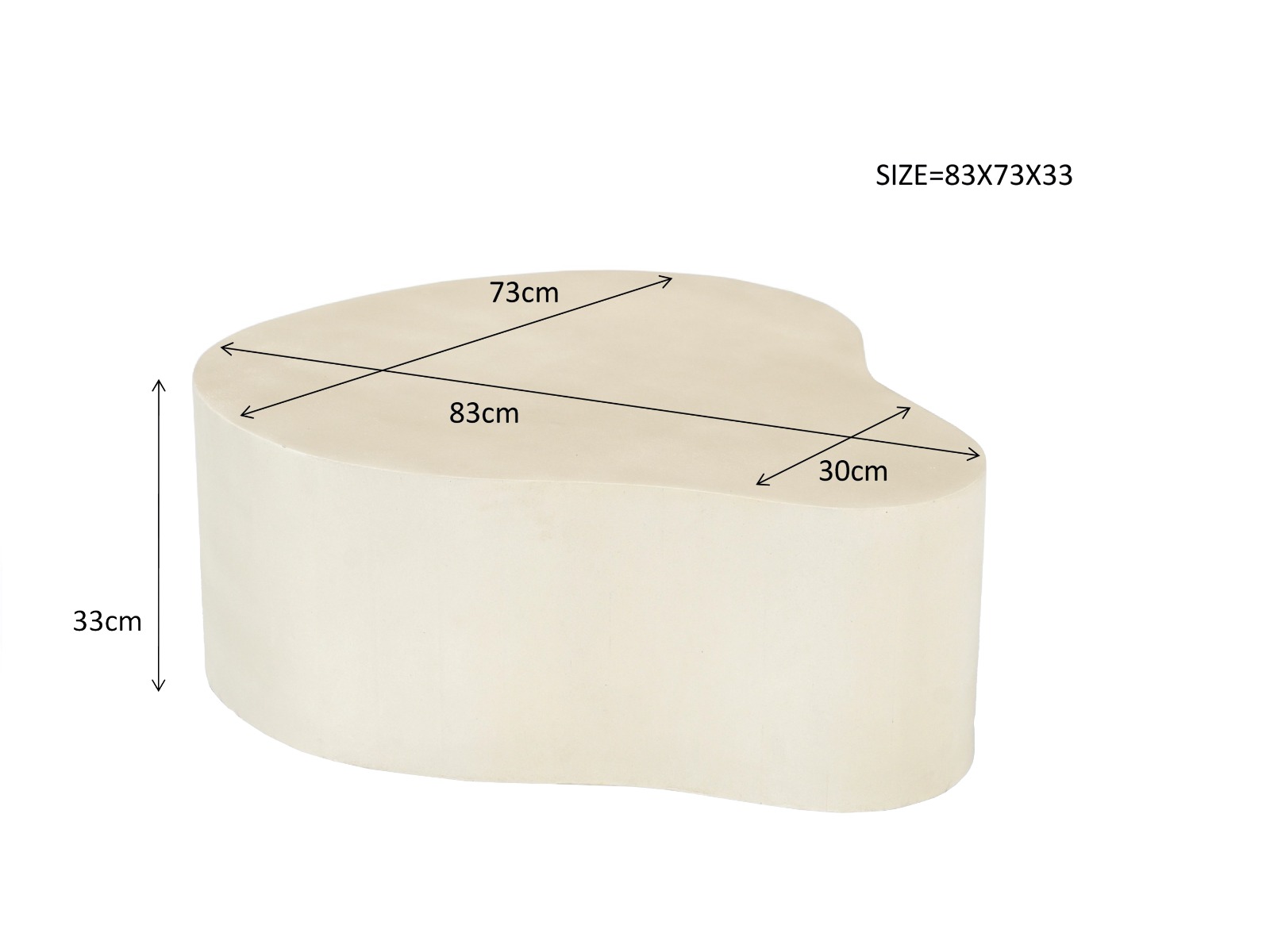 Salontafel Organic Sandy 85 cm - Afbeelding 4