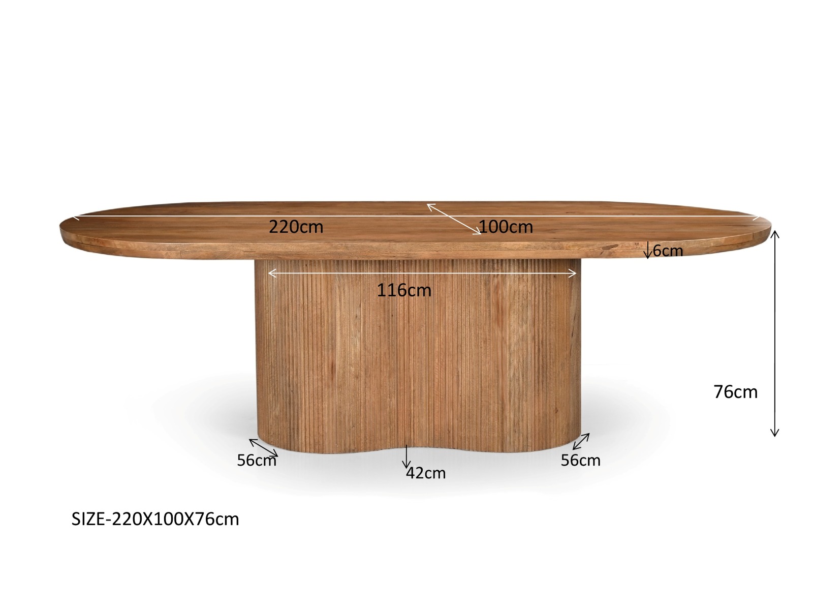 Eetkamertafel Sevilla 220 cm - Afbeelding 7