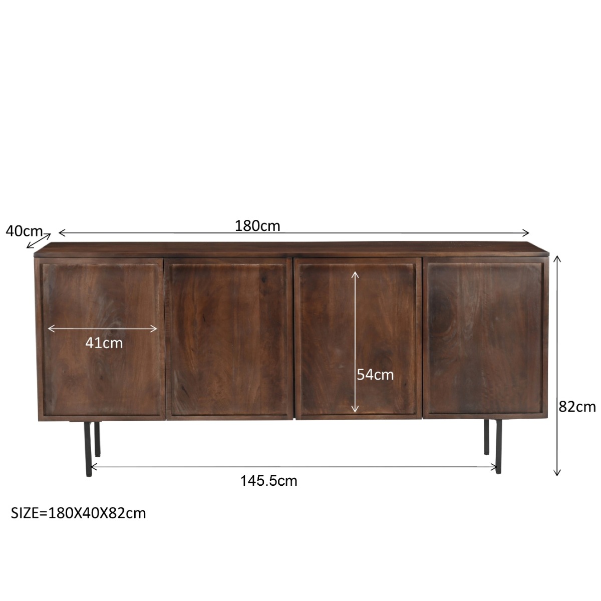 Dressoir Elan bruin 180 cm - Afbeelding 4