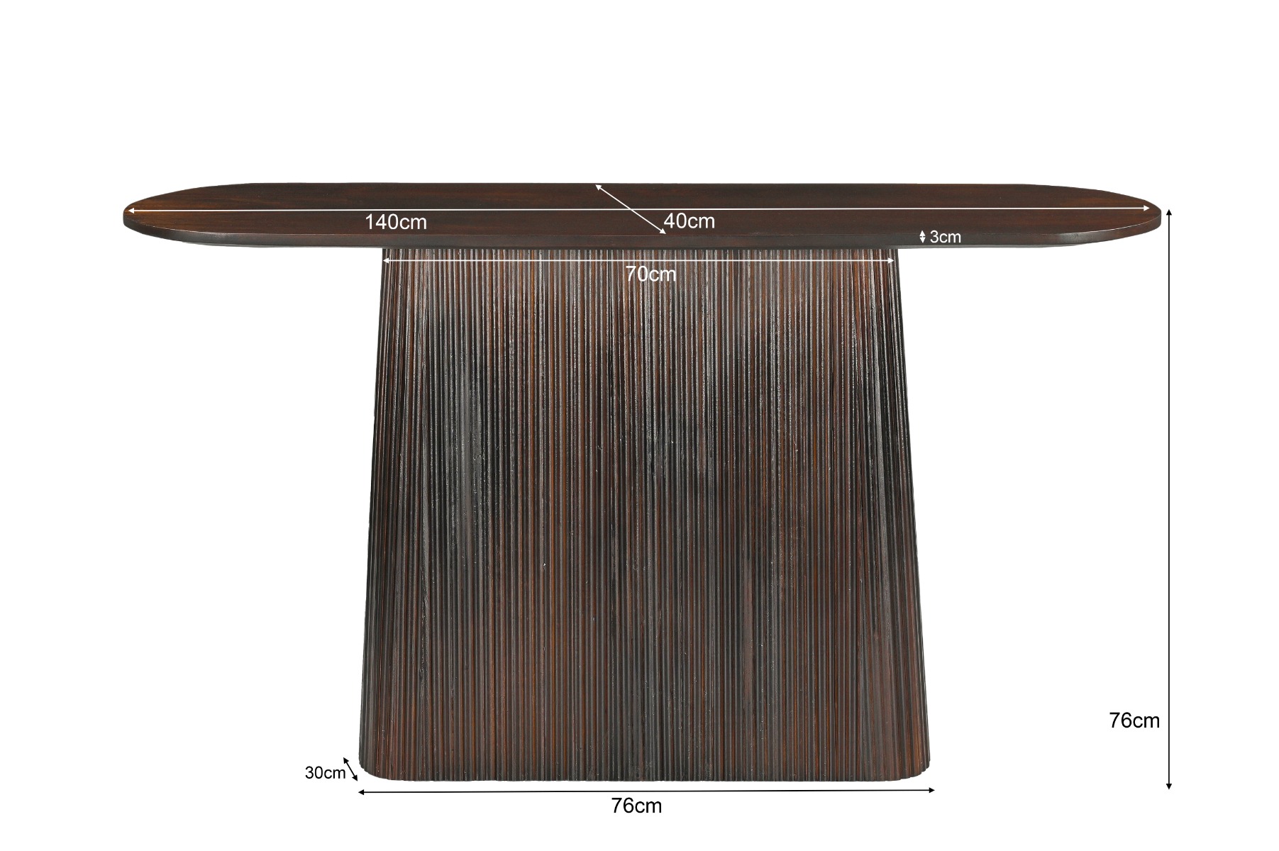 Bijzettafel Salvator Walnut 140 cm - Afbeelding 7