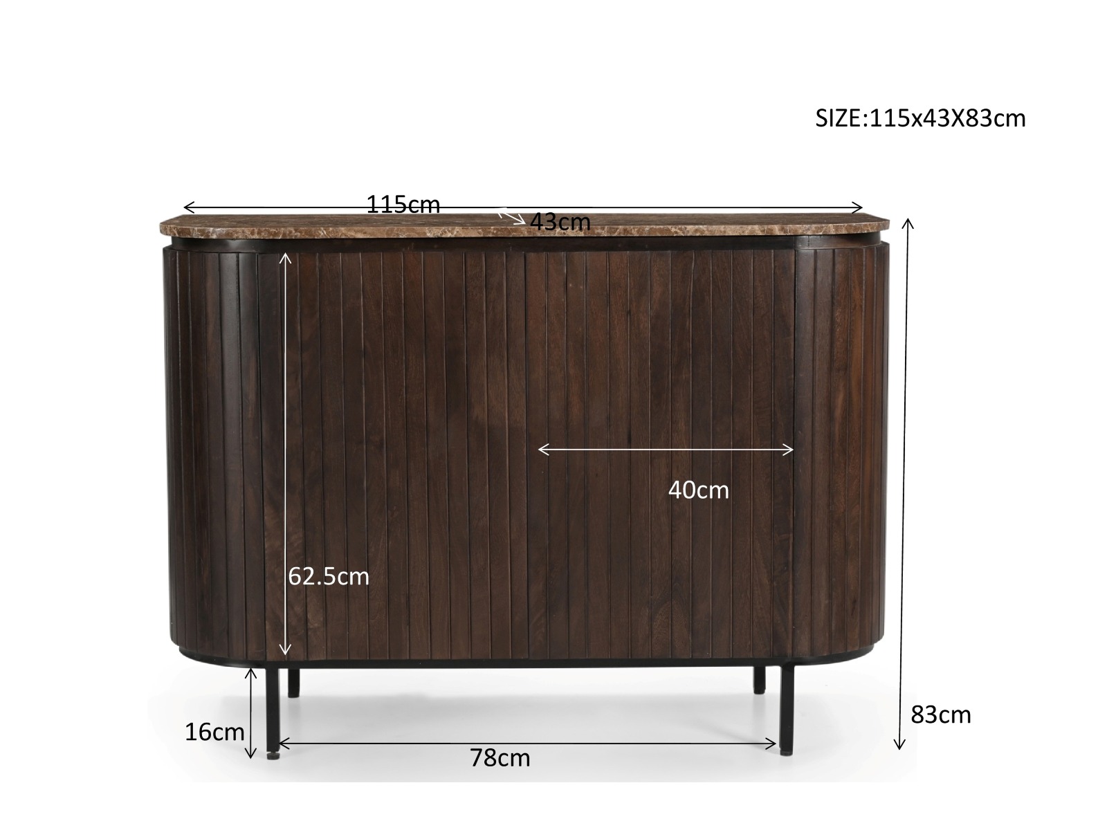 Dressoir Nora Emperador 115 cm - Afbeelding 6