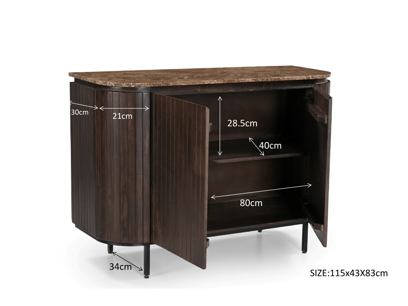 Dressoir Nora Emperador 115 cm - Afbeelding 7