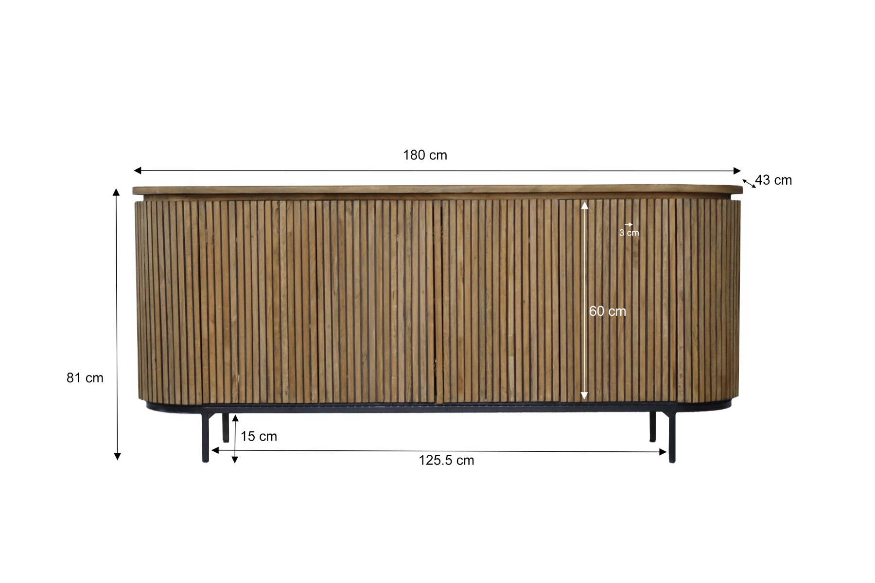 Dressoir Lausanne 180 cm - Afbeelding 5