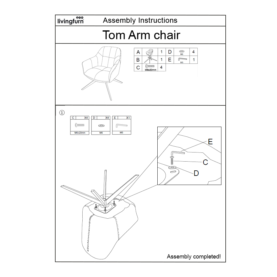 Draaifauteuil Tom zand - Afbeelding 7