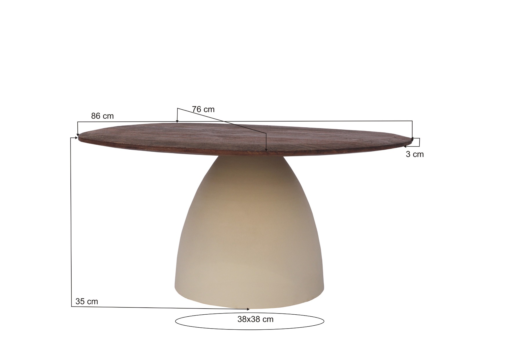 Salontafel Marron 86 cm - Afbeelding 6