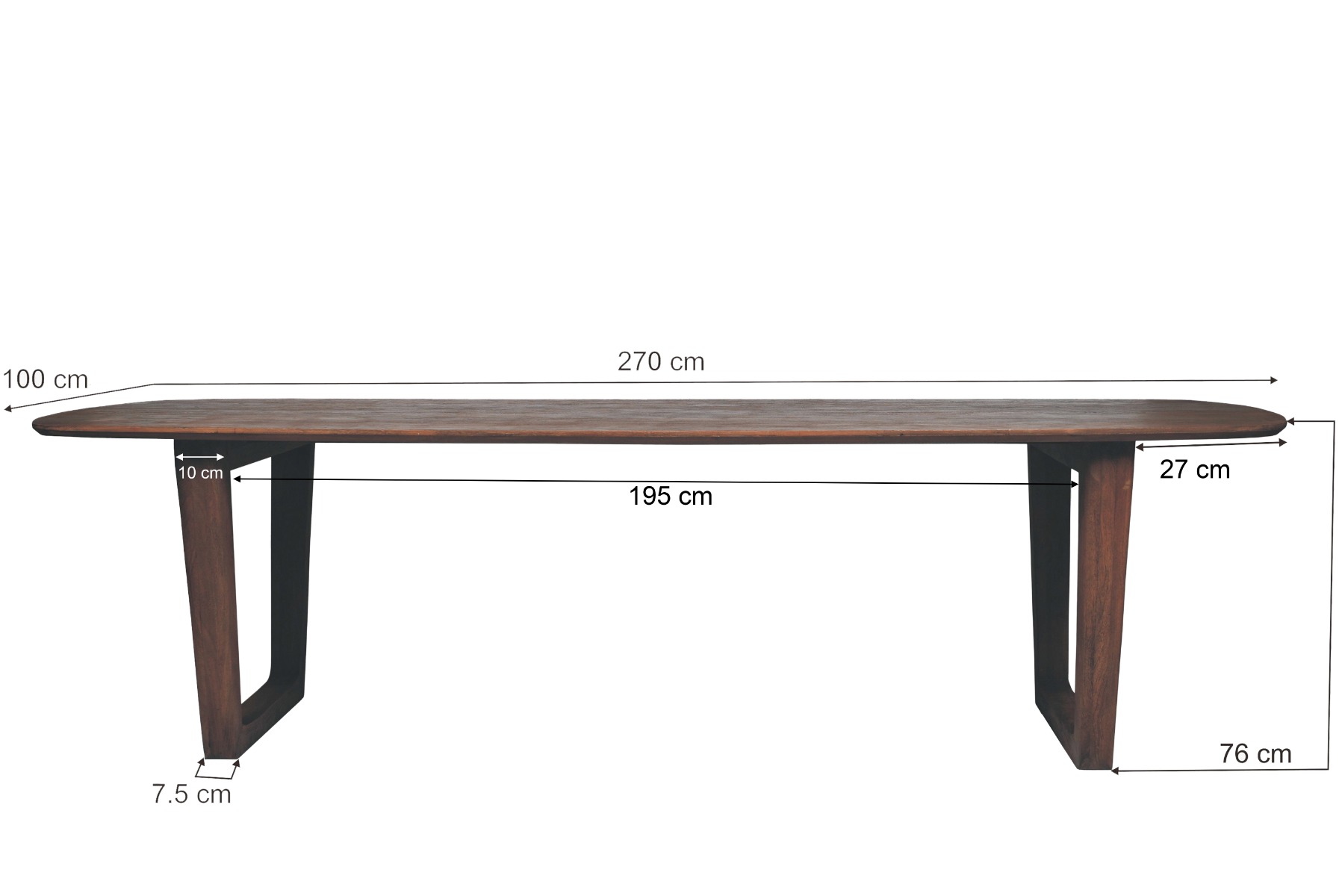 Eetkamertafel Cortez 270 cm - Afbeelding 7
