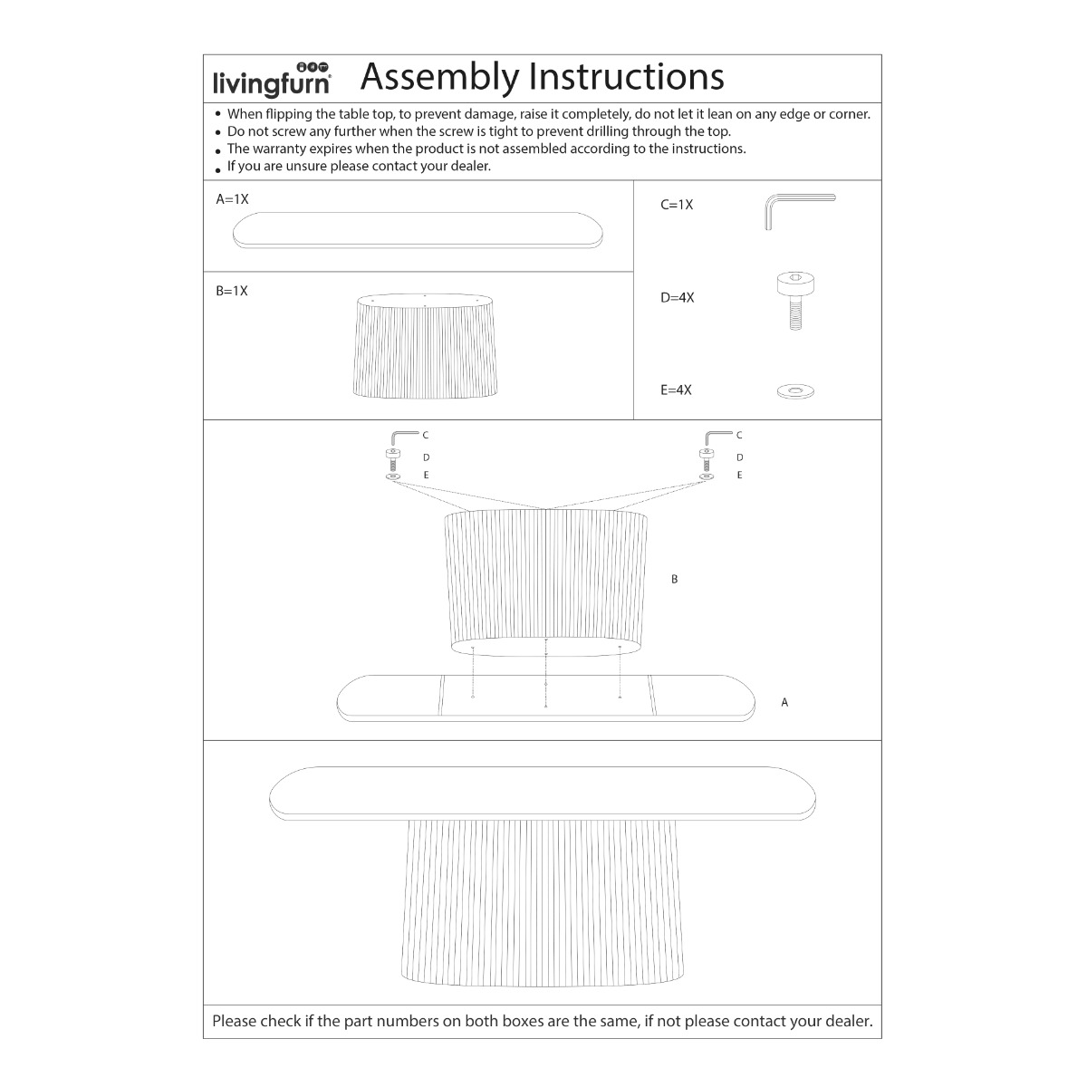 Wandtafel Patrice 140 cm - Afbeelding 6