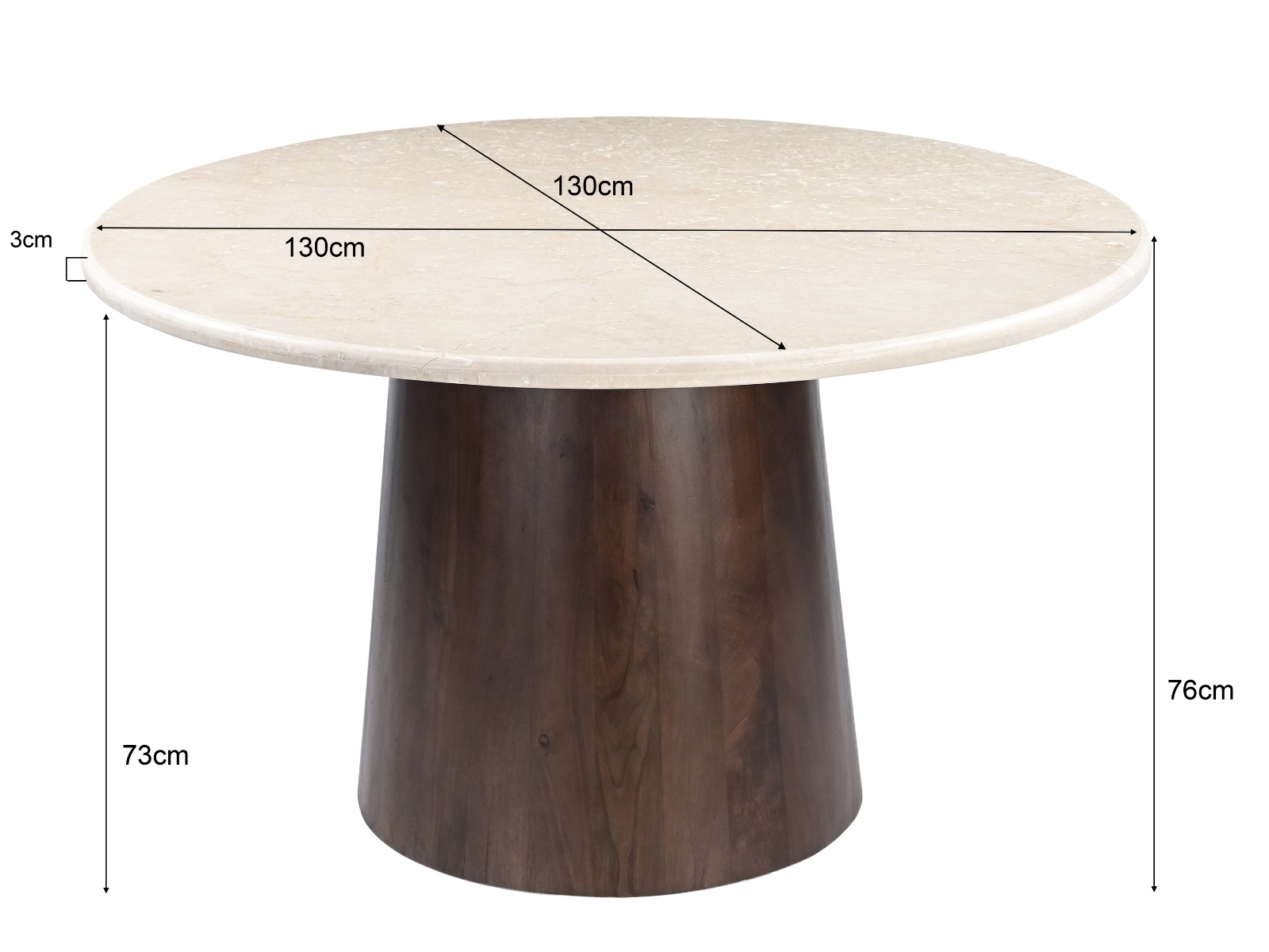 Eetkamertafel Bottecino rond 130 cm - Afbeelding 5