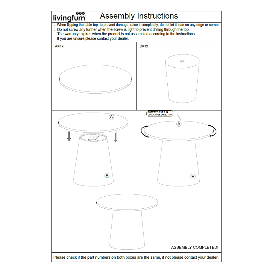 Eetkamertafel Bottecino rond 130 cm - Afbeelding 6