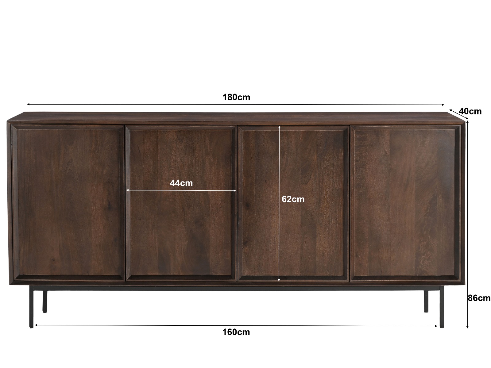 Dressoir Ravenstein bruin 180 cm - Afbeelding 5
