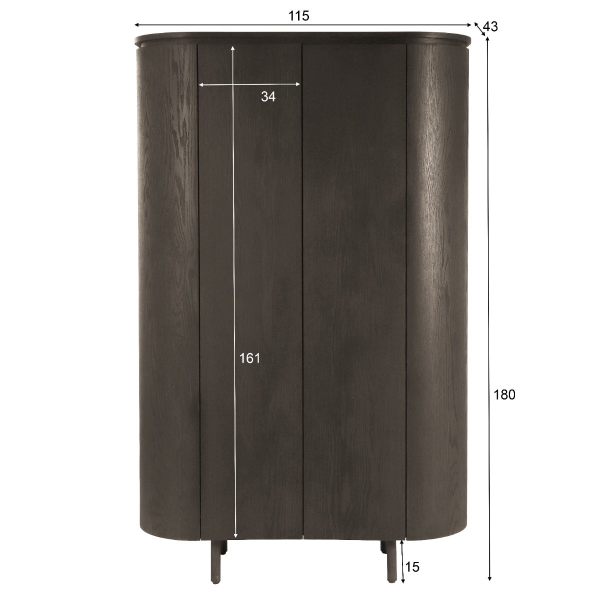 Kast Tobago Espresso 180 cm - Afbeelding 7