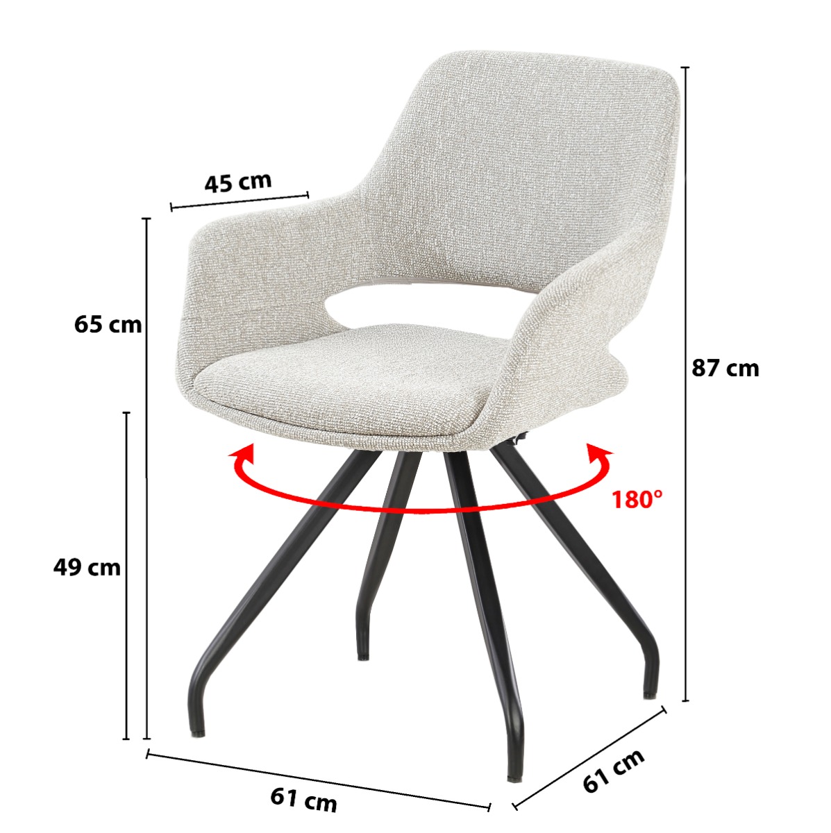 Eetkamerstoel Capp Lodge beige set van 2 - Afbeelding 5