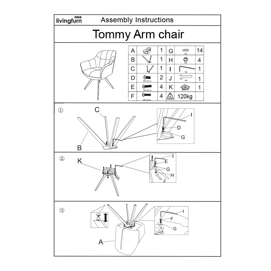 Eetkamerstoel Tommy Bisque Oasis set van 2 - Afbeelding 7