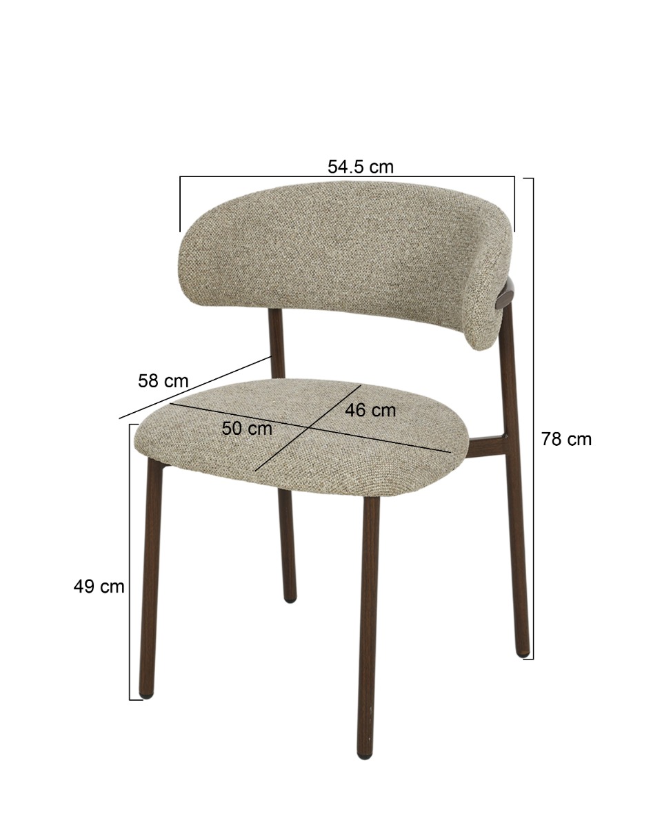 Eetkamerstoel Micah Hush Walnut set van 2 - Afbeelding 9