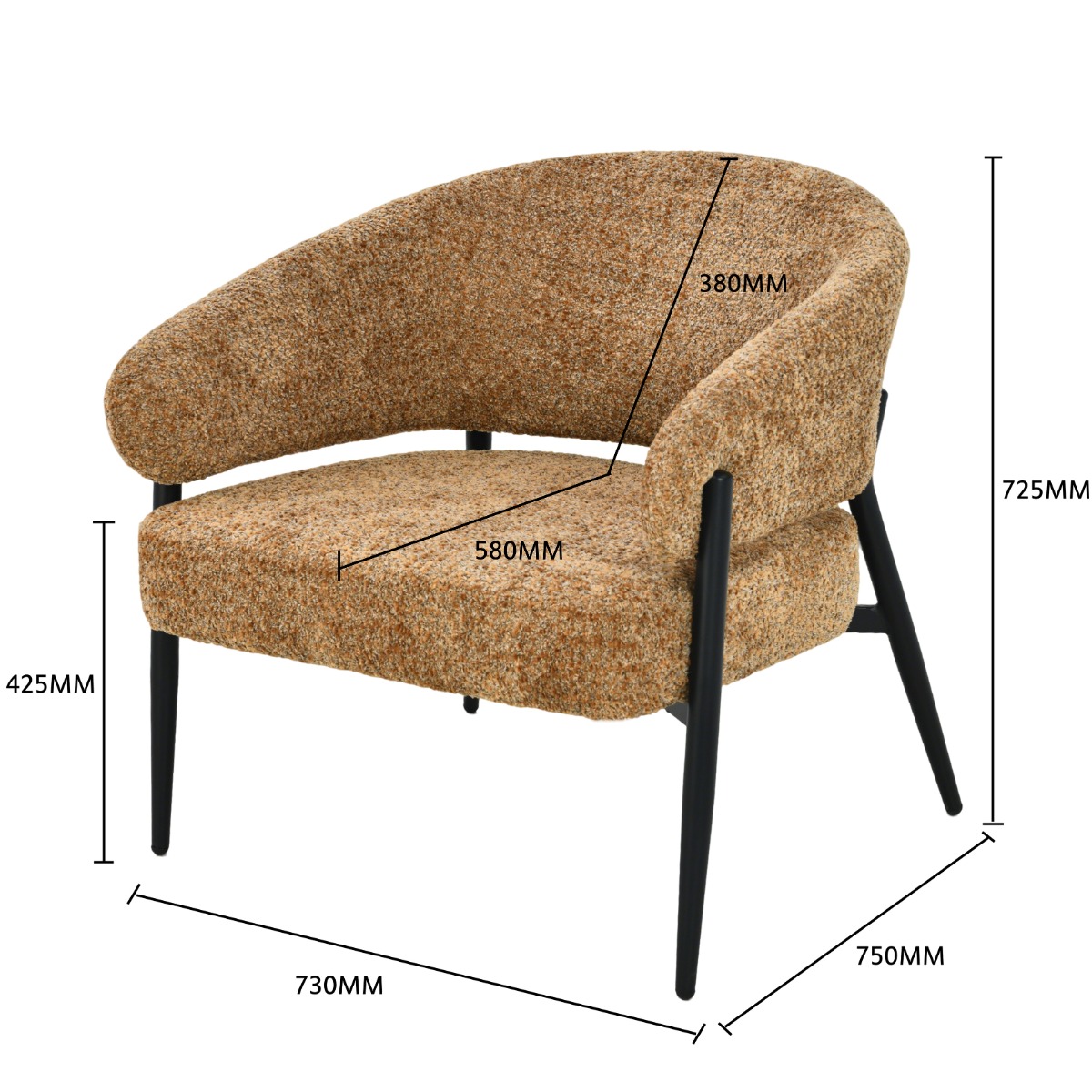 Fauteuil Dilan Venga cognac - Afbeelding 9