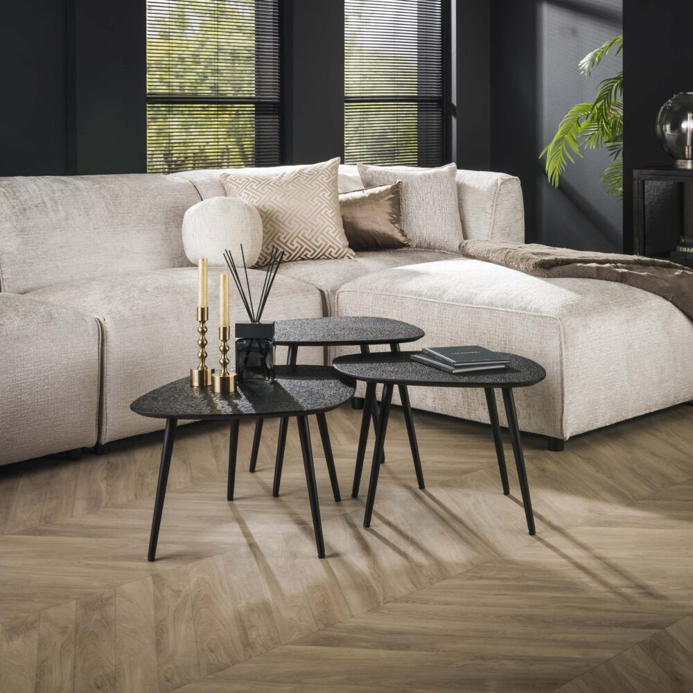 Salontafel Metallic vierhoekig set/3