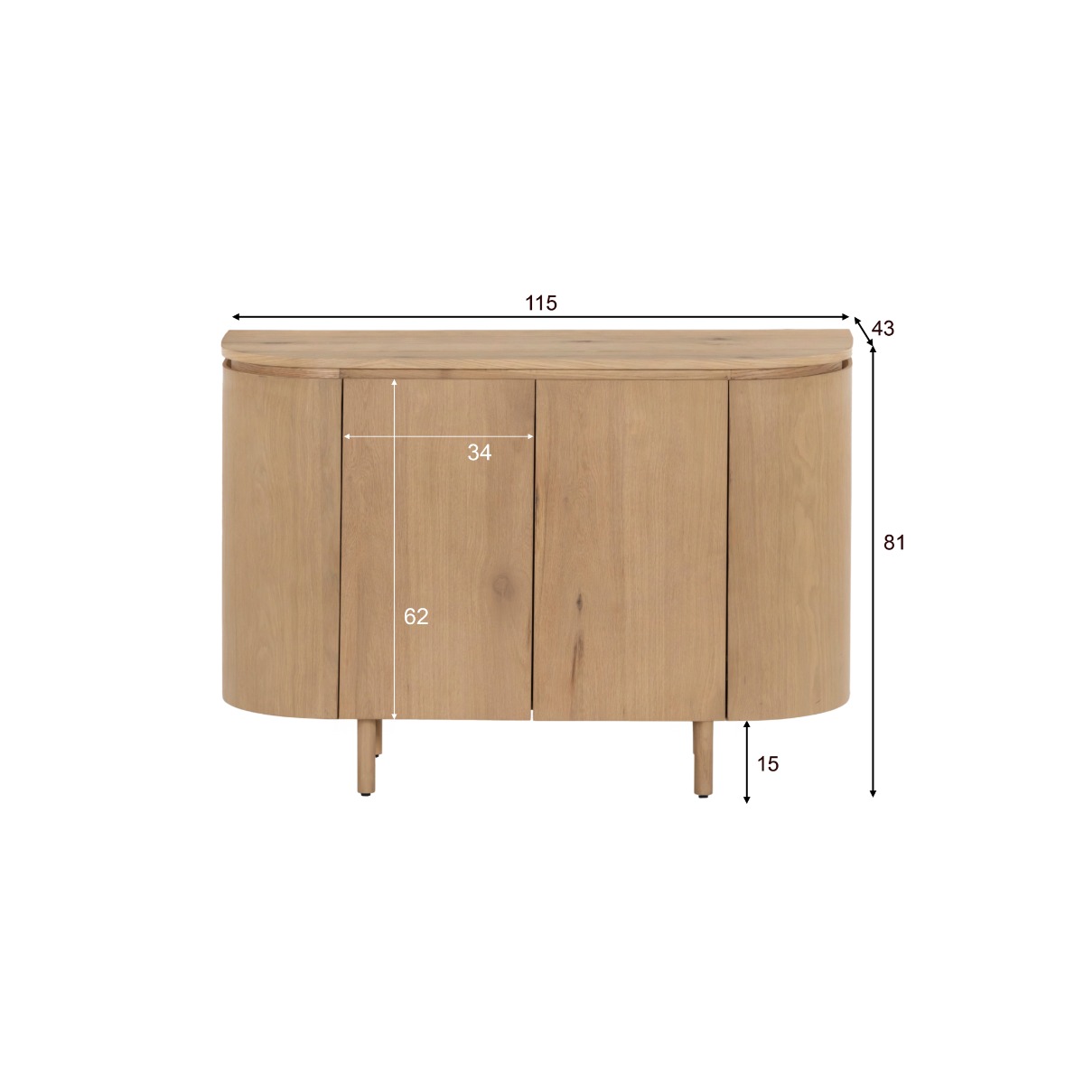 Dressoir Tobago 115 cm - Afbeelding 8