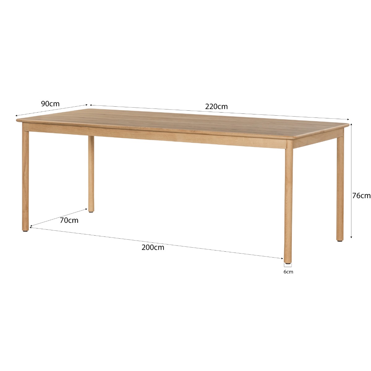 Eetkamertafel Tobago 220 cm - Afbeelding 7