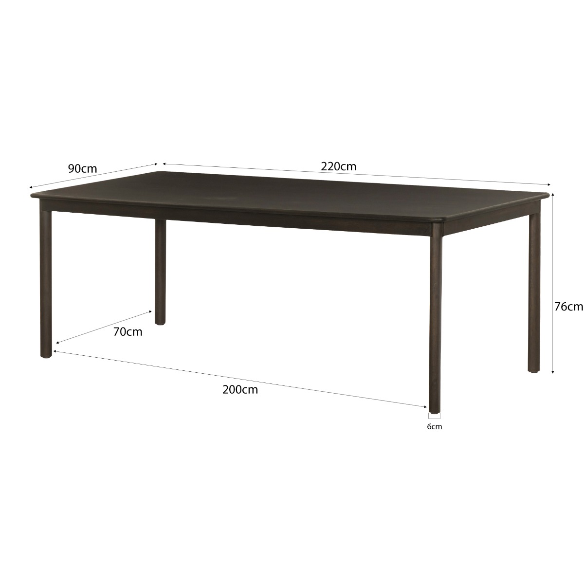 Eetkamertafel Tobago Espresso 220 cm - Afbeelding 8