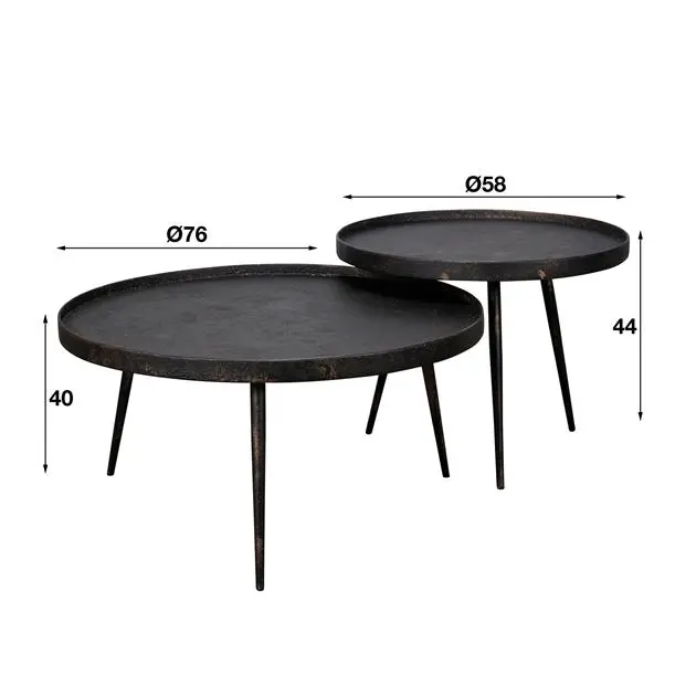 Salontafel Metallic rond set/2 - Afbeelding 8
