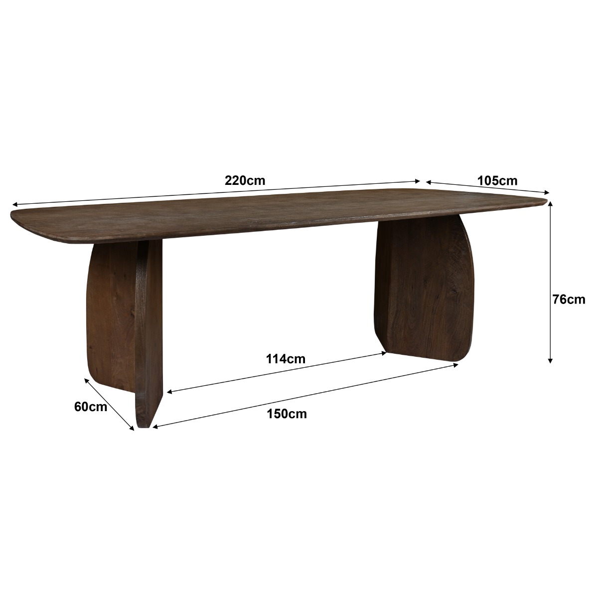 Eetkamertafel Trevor 220 cm - Afbeelding 7
