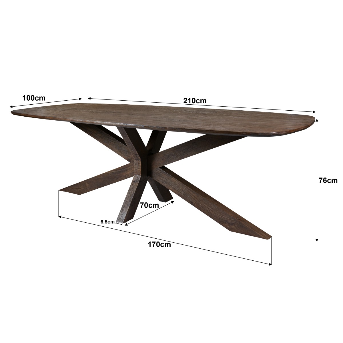 Eetkamertafel Lissabon 210 cm - Afbeelding 6