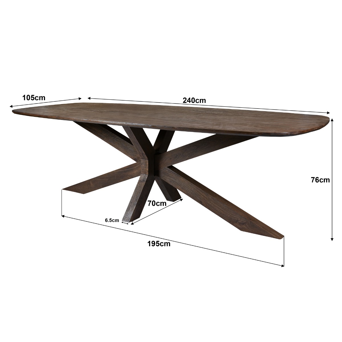 Eetkamertafel Lissabon 240 cm - Afbeelding 6