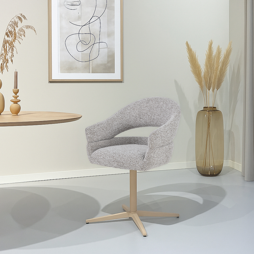 Eetkamerstoel Jade beige set van 2 - Afbeelding 8