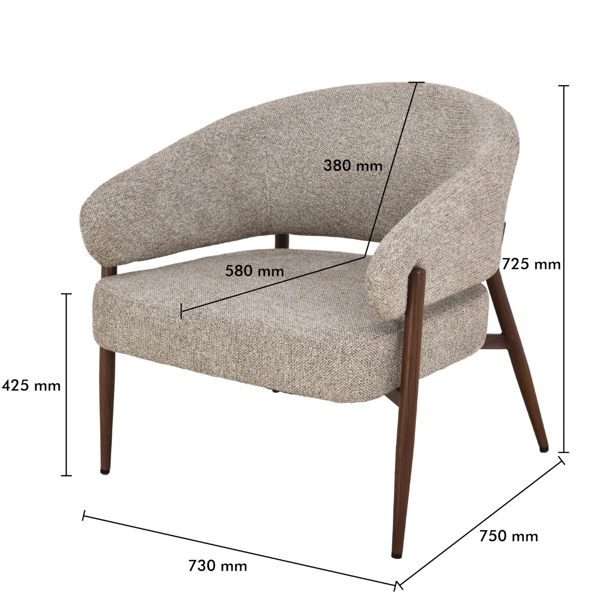 Fauteuil Dilan Hush Walnut - Afbeelding 9