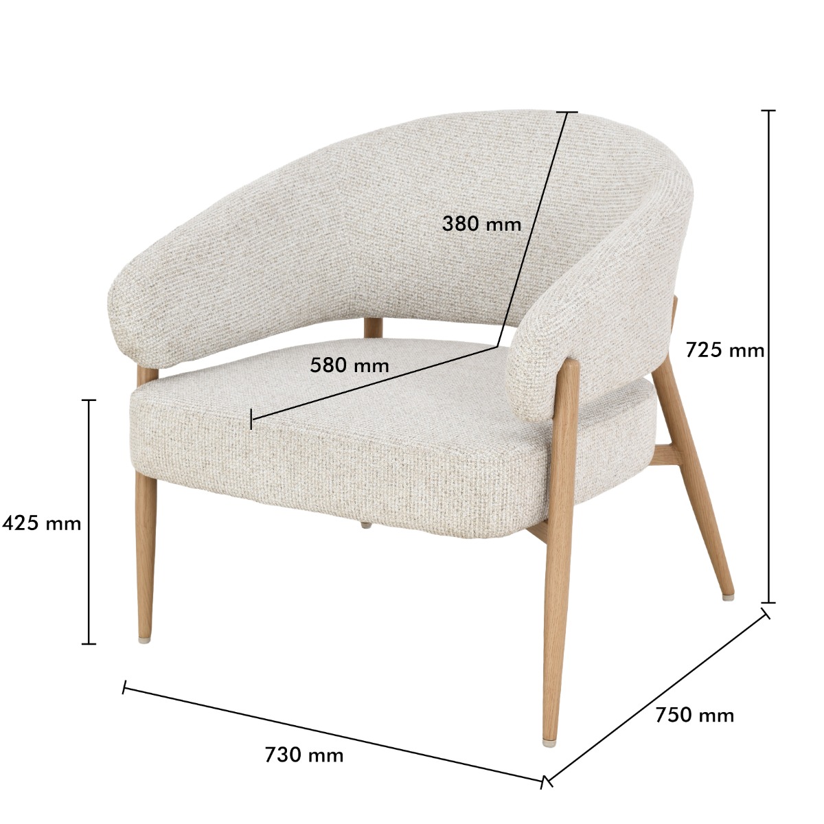 Fauteuil Dilan Hush eikenhout - Afbeelding 9