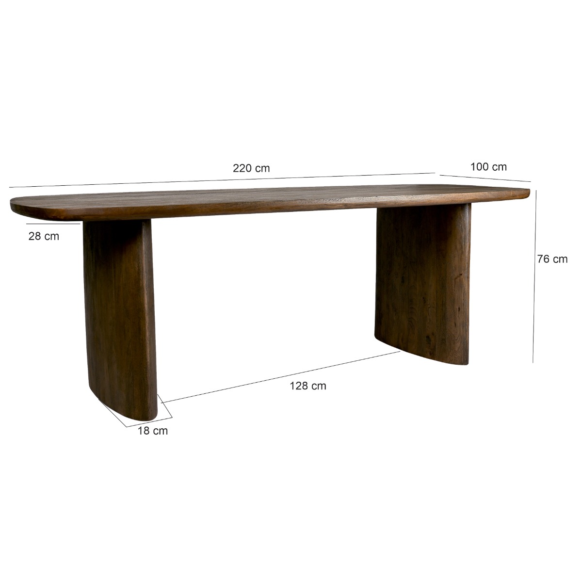 Eetkamertafel Tyler 220 cm - Afbeelding 6