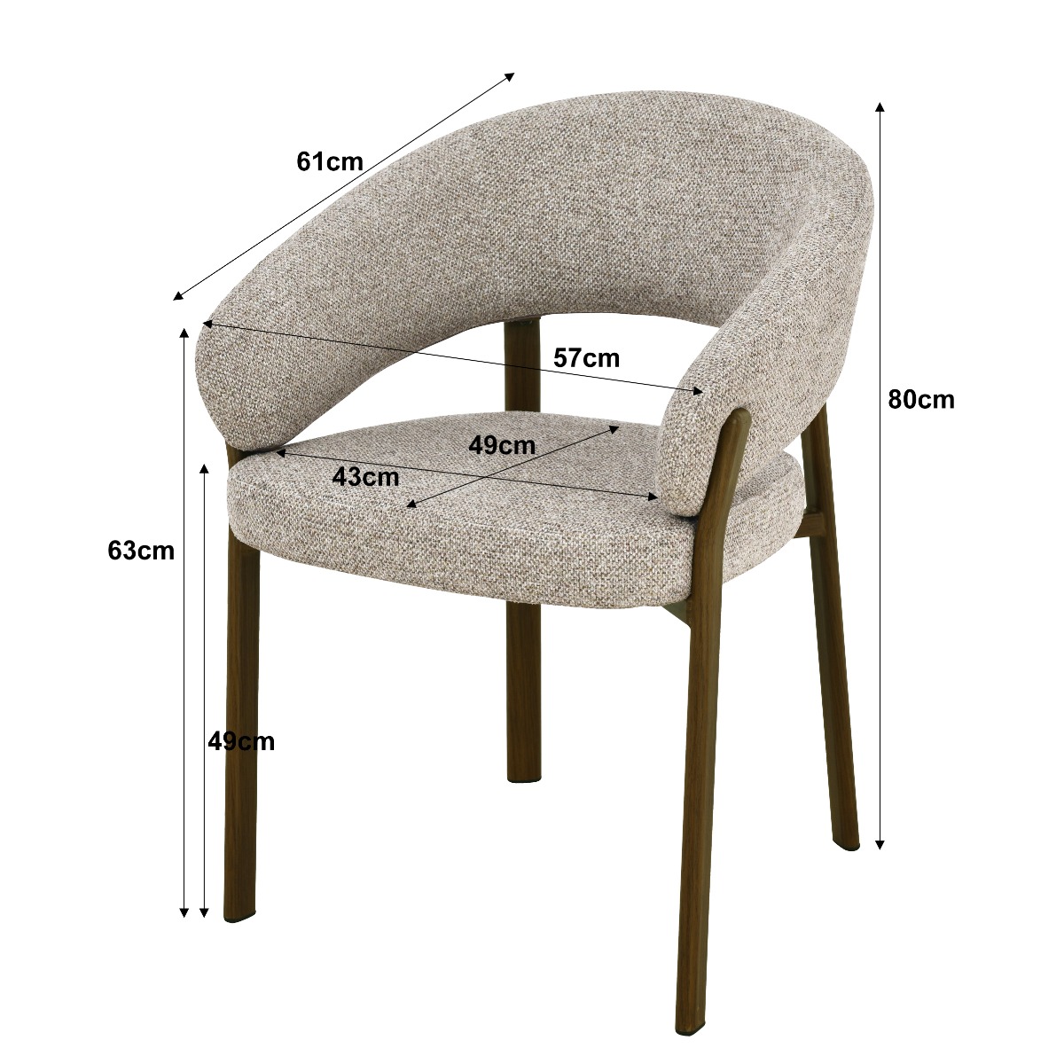 Eetkamerstoel Zhora Hush Walnut - Afbeelding 6