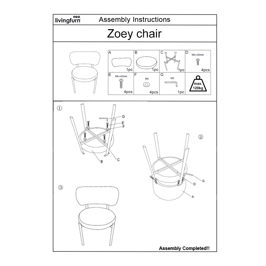 Eetkamerstoel Zoey beige - Afbeelding 8