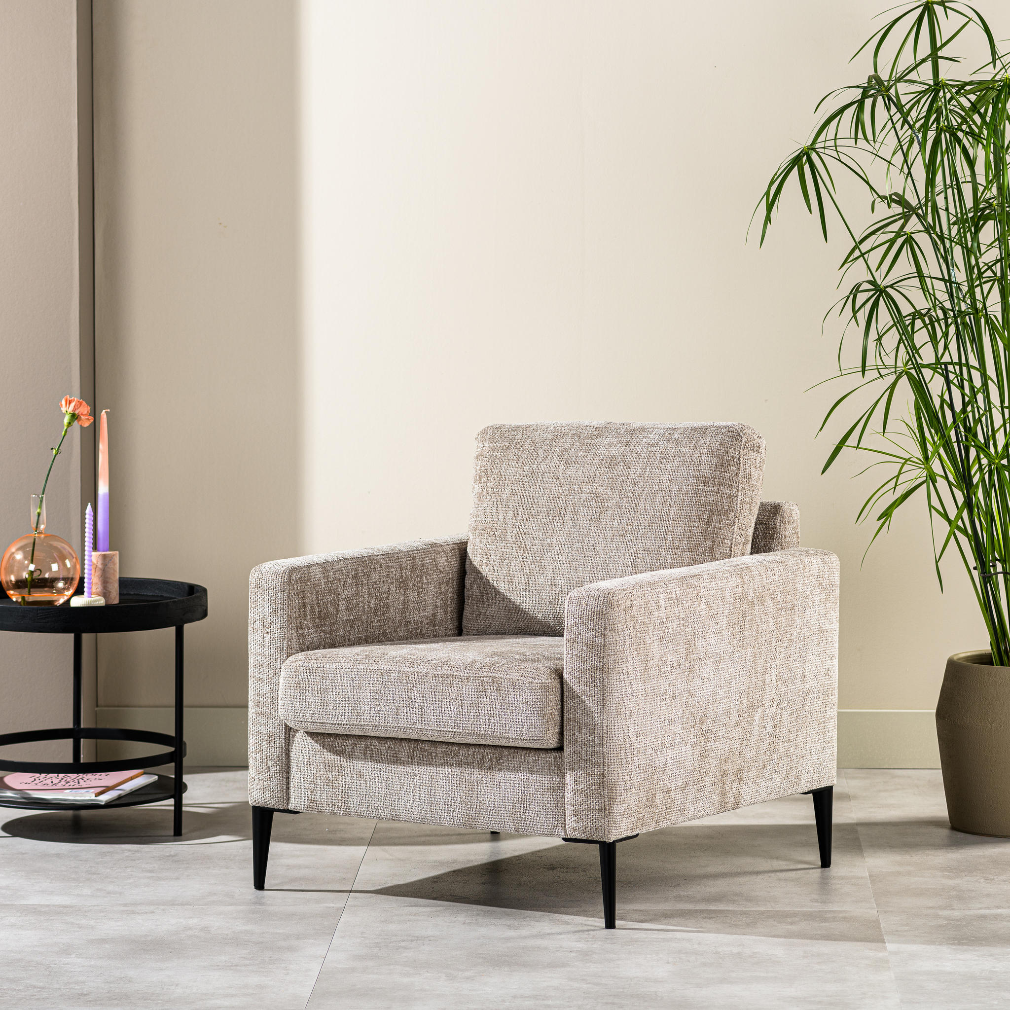 Fauteuil 1-zits champagne - Afbeelding 7