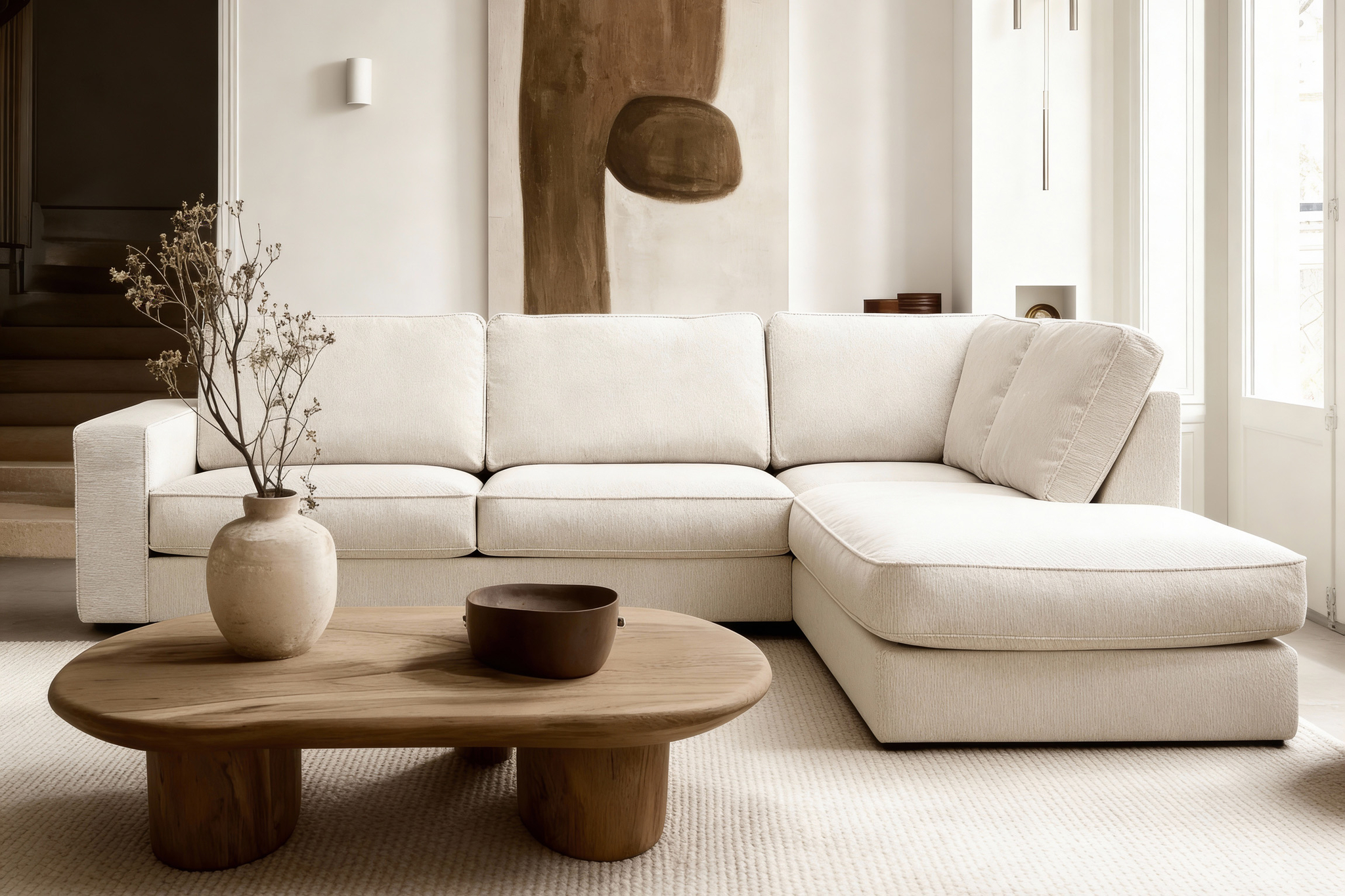 Hoekbank Easton 3-zits rechts naturel - Afbeelding 5