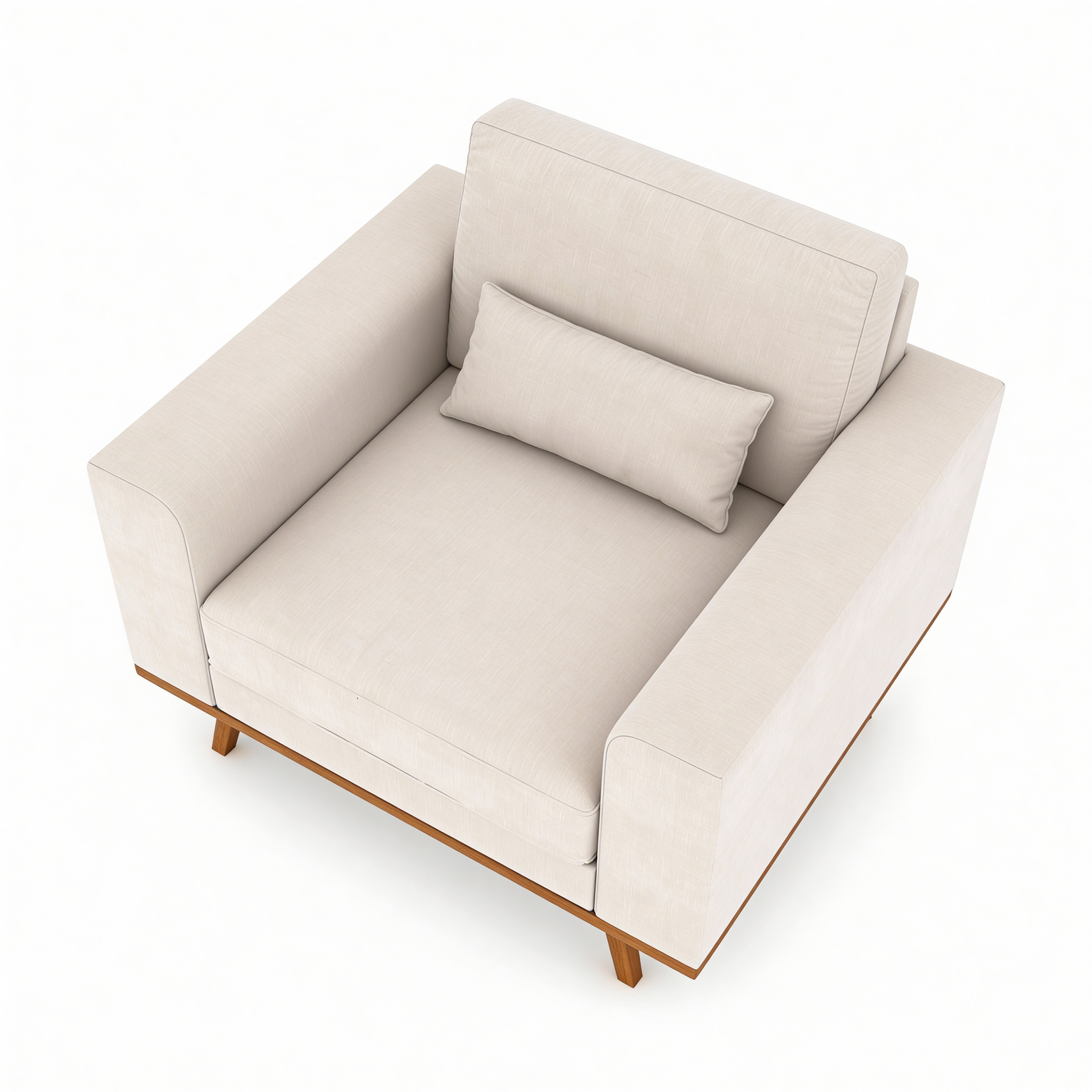 Fauteuil Japandi 1-zits beige - Afbeelding 7