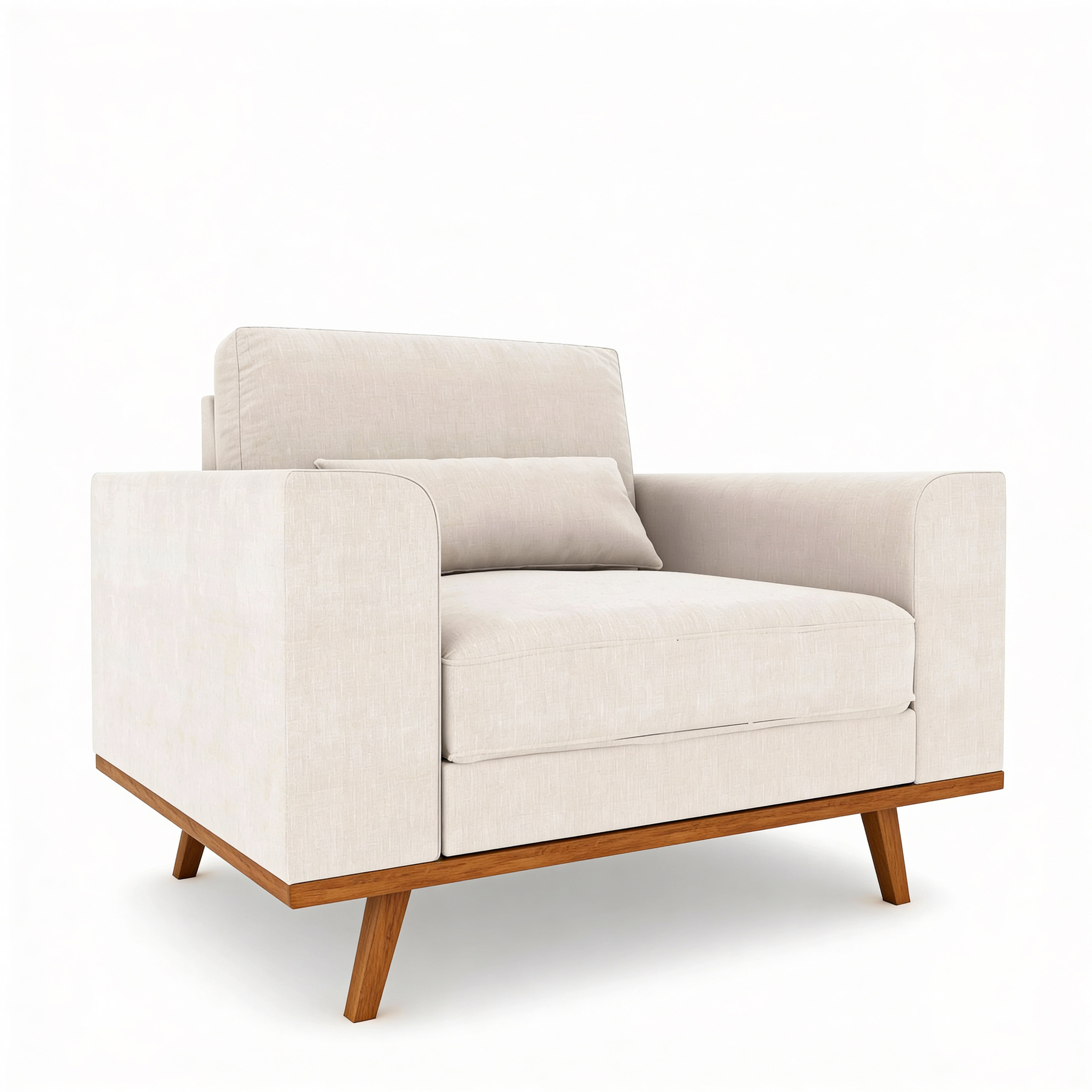 Fauteuil Japandi 1-zits beige - Afbeelding 8