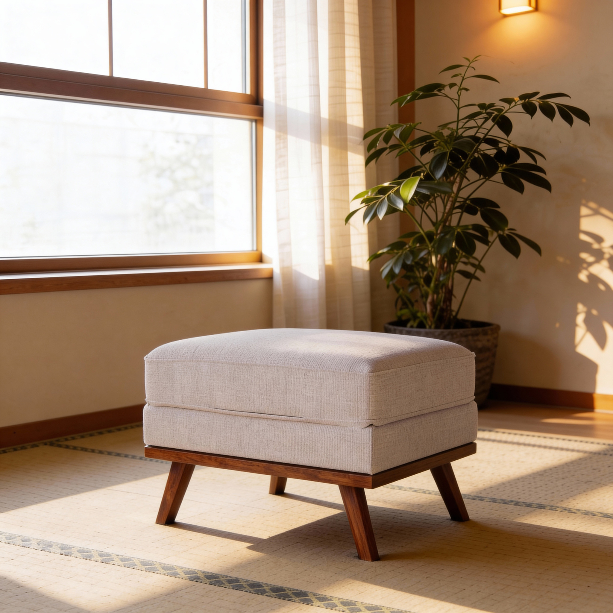Voetenbank Japandi beige - Afbeelding 2