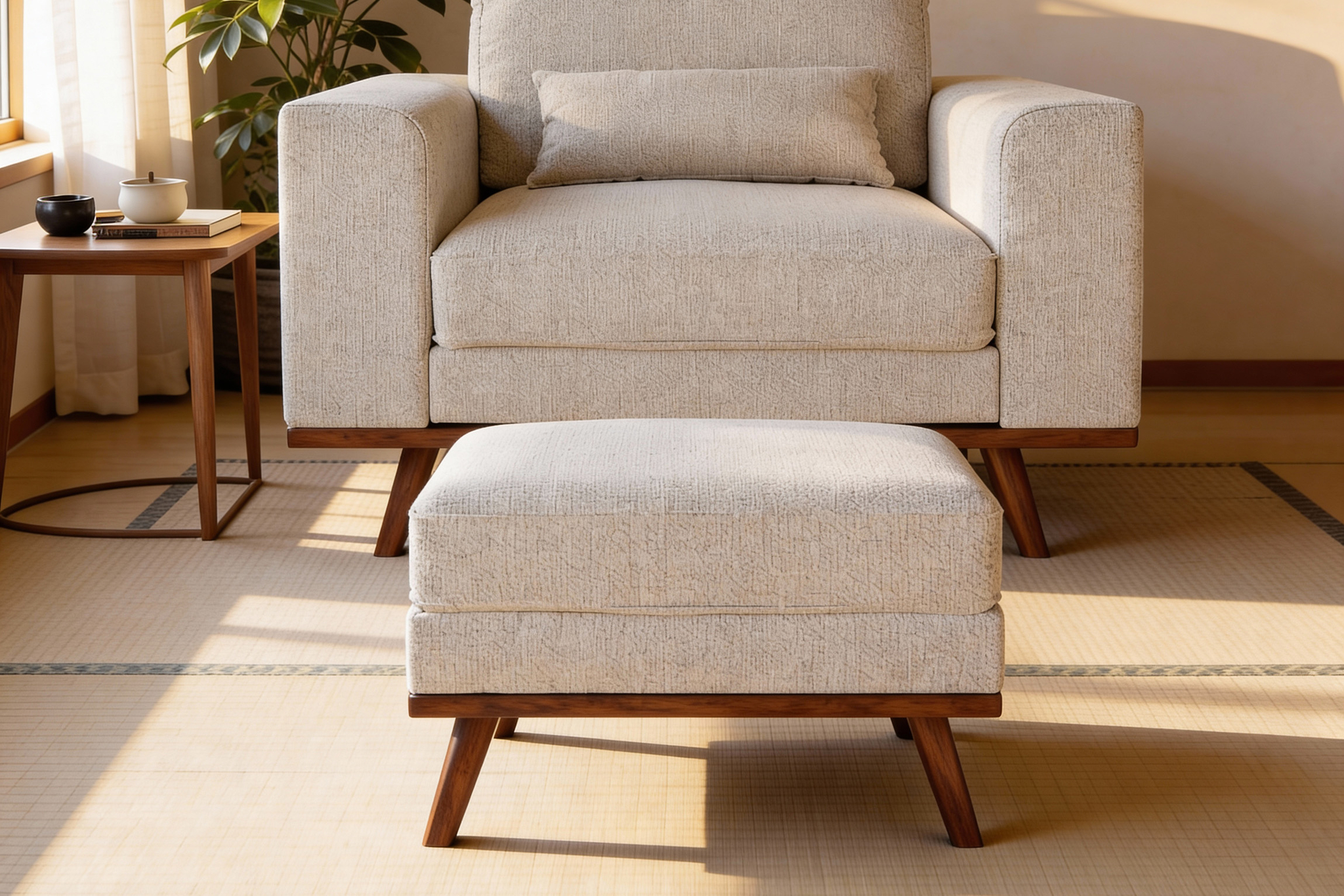 Voetenbank Japandi beige - Afbeelding 7