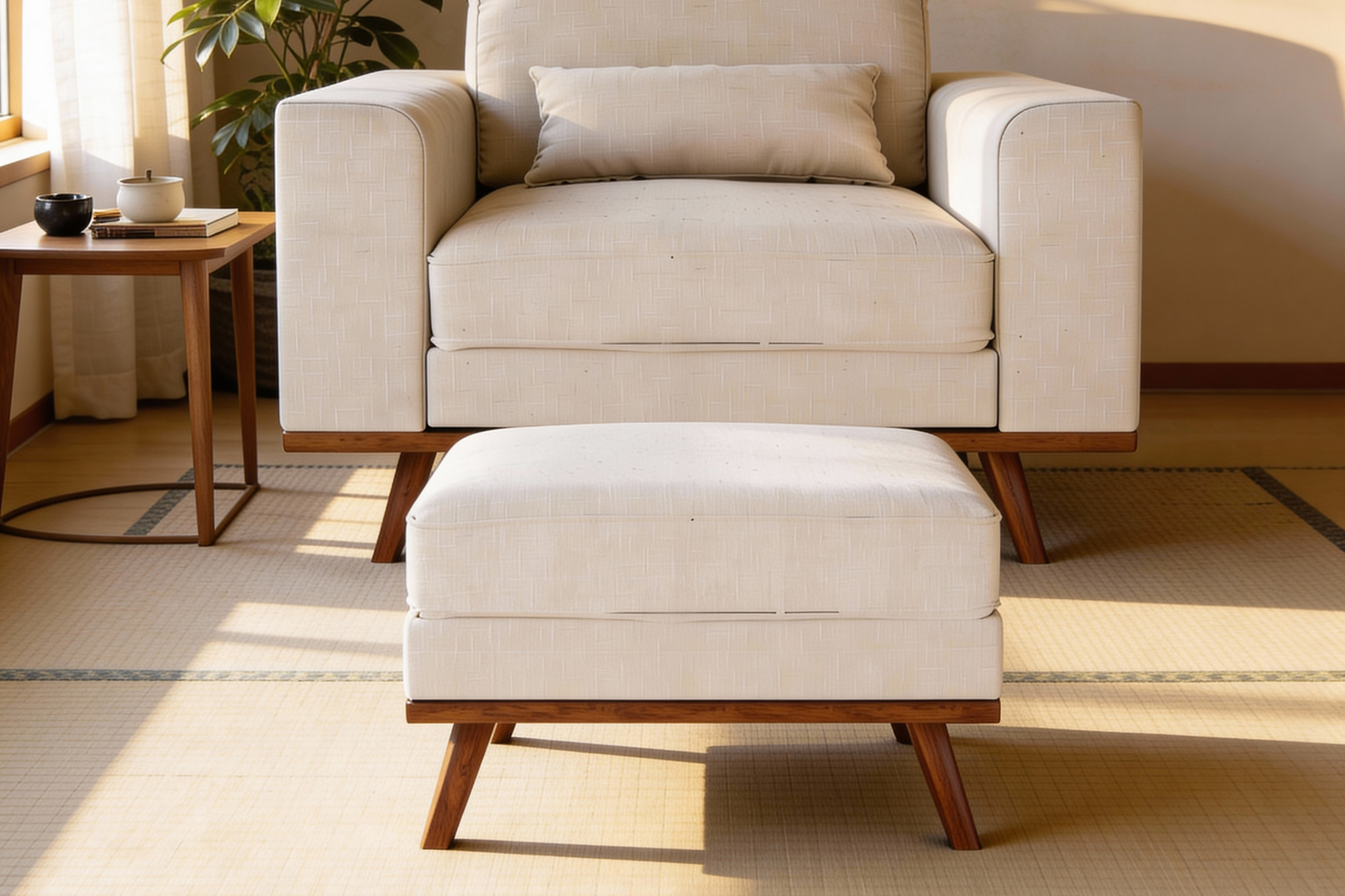 Voetenbank Japandi beige - Afbeelding 7