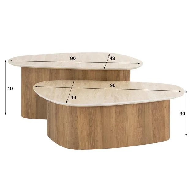 Salontafel Romano driehoekig set/2 - Afbeelding 8