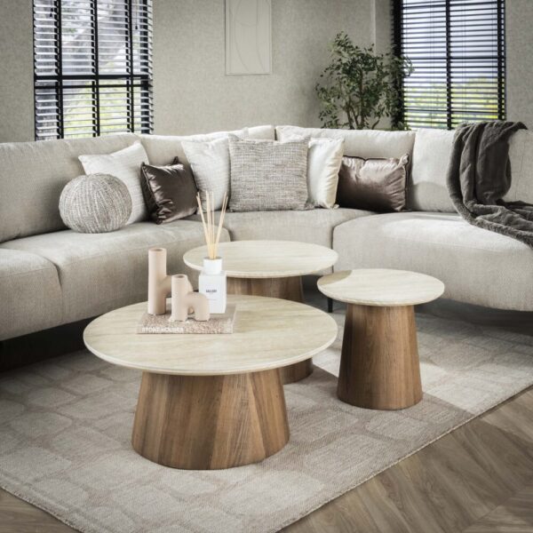Salontafel Romano rond set/3