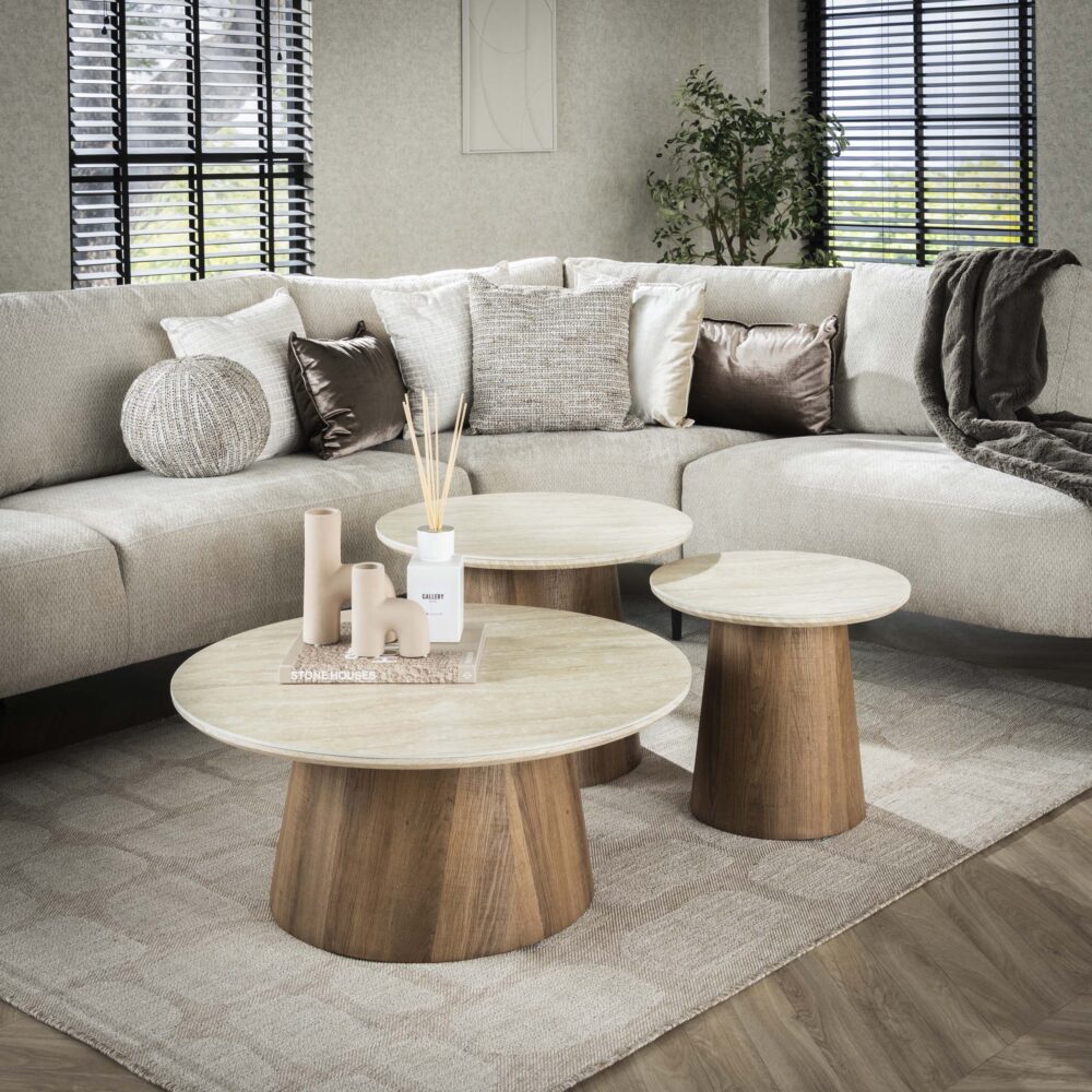 Salontafel Romano rond set/3