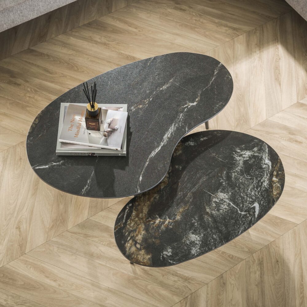 Salontafel Fossil niervormig set/2